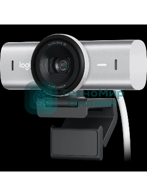 Веб-камера Logitech Brio MX 4K 3840x2160, 30 кадр/с, USB Type-C, микрофон (2 шт, шумоподавление), автоматическая фокусировка, автоосвещение, HDR, шторка приватности, универсальное крепление, светло-серый