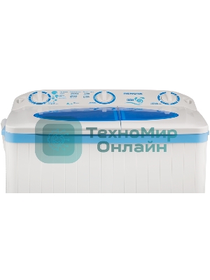 Стиральная машина Renova WS-60PT/РЕТ белый/голубой, загрузка вертикальная 4.5 кг, 1350 об/мин, класс: А+