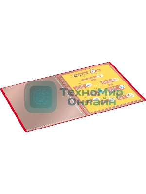 Папка с 30 прозрачными вкладками Silwerhof Eco A4, пластик, 0.5мм, красный