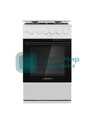 Плита газовая Maunfeld MGC50GCW08D белый, конфорок 4 шт, духовка 59 л, 50 см x 89 см x 65 см