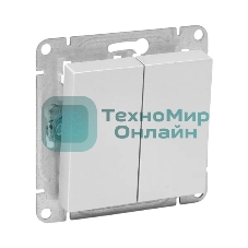 Механизм выключателя EKF UP1-SWA-20 Эпика двухклавишный, алюминий