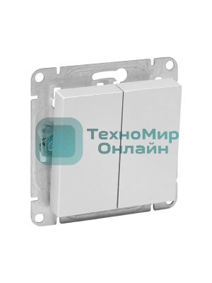 Механизм выключателя EKF UP1-SWA-20 Эпика двухклавишный, алюминий