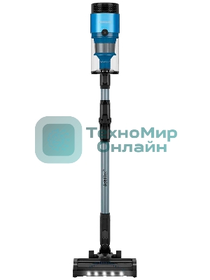 Пылесос вертикальный Grundig VCP 8330 черный/синий, питание от аккумулятора, 150 Вт, уборка сухая, пылесборник 0.7 л