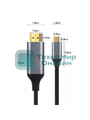Кабель USB3.1 CM-HDMI 1.8M CU423MC-1.8M VCOM