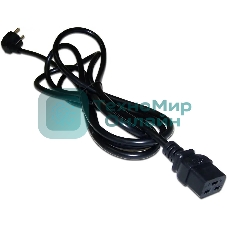 Шнур питания Lanmaster LAN-PP19/SHA-5.0-BK C19-Schuko проводник.:3x1.5мм2 5м 220В 16А черный