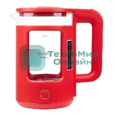 Чайник электрический Energy E-256 1500Вт, 1.5л стекло, красный