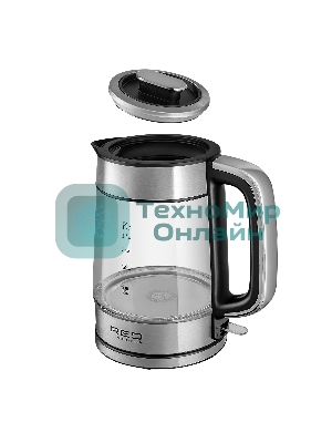 Чайник электрический Red Solution G104 1.7 л, 2200 Вт, черный/серебристый, нержавеющая сталь/стекло/пластик