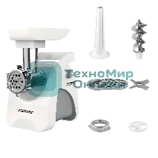 Мясорубка электрическая Zelmer ZMM9801B белый, 2200 Вт, 3.0 кг/мин, реверс, насадки - 5