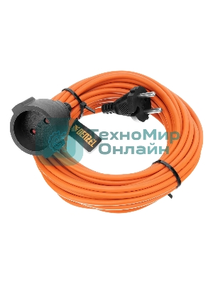 Удлинитель-шнур силовой Garden Series Denzel б/з, ПВС, 10 м, 1 розетка, 2*1 мм