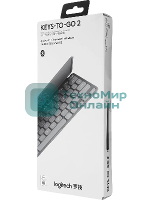 Клавиатура Logitech Keys to Go 2 беспроводная, Bluetooth, серый