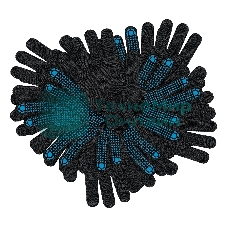 Перчатки трикотажные Сибртех х/б, 200 пар, ПВХ точка, 4 нити, 10 класс