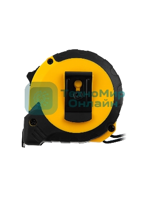 Рулетка Denzel 5м х 19мм, двухкомп. корпус, кнопка-пауза