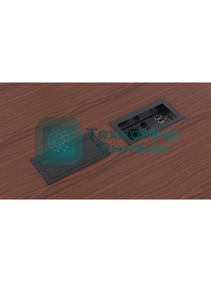 Металлический корпус WRTS-11BOX-B Wize для модульной системы врезного лючка в стол с убирающейся крышкой, черный;