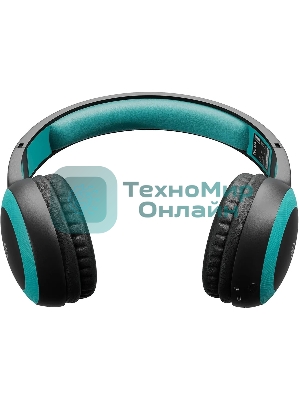 Беспроводные/проводные наушники Digma BT-15 черный/голубой, накладные, Bluetooth + проводной, складная конструкция, до 10 ч