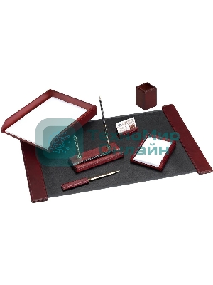 Настольный набор Good Sunrise M7C-8 (7 предметов) фактура красное дерево, материал дерево, бордовый/черный