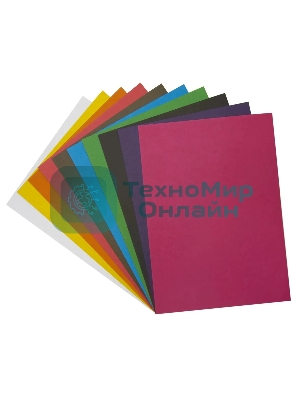 Картон цветной Silwerhof ассорти немелованная 10 л. 10цв. A4 Веселый павлин 230г/м2 1диз. ПЭТ (упаковка: 25 шт)