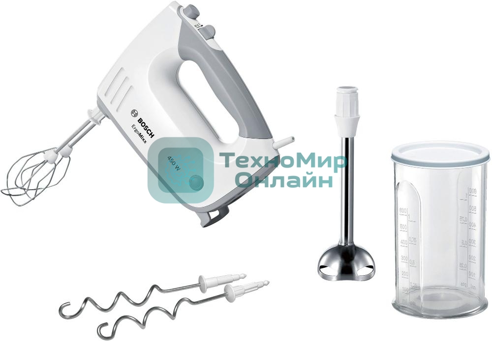 Миксер ручной Bosch MFQ36470 450 Вт, белый