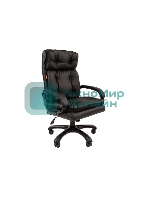 Кресло Chairman 442 черный, экокожа, 120 кг