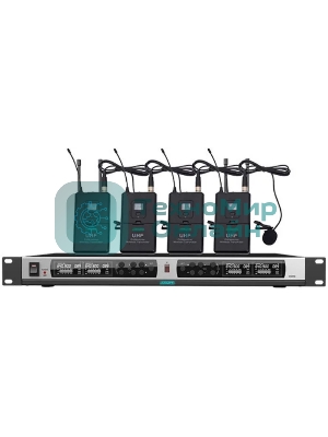 Микрофонная система DSPPA D5842 беспроводная True Diversity UHF (4 микрофона клипсового типа)