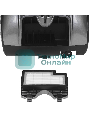 Пылесос Eurostek EVC-3011 серебристый/серый, 400/2600 Вт, уборка сухая, пылесборник контейнер 2.5 л