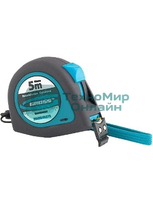 Рулетка GROSS 31102 ''ergonomisch'' 5м x 19мм магнитный обрезиненный зацеп