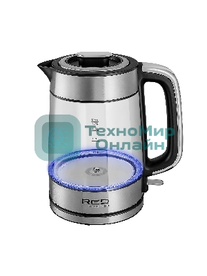 Чайник электрический Red Solution G104 1.7 л, 2200 Вт, черный/серебристый, нержавеющая сталь/стекло/пластик