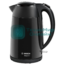 Чайник электрический Bosch TWK3P423 1.7 л, 2400 Вт, черный (корпус: нержавеющая сталь)