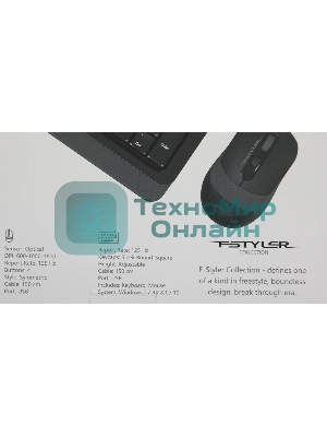 Комплект клавиатура+мышь A4Tech FStyler F1010 проводной, USB, 1600 DPI, чёрный