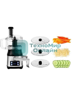 Кухонный комбайн Kitfort KT-1395 800Вт серебристый/черный