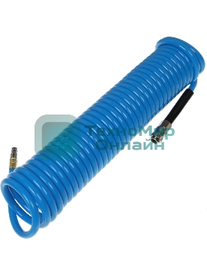 Пневматическое оборудование FUBAG Шланг спиральный с фитингами [170305] рапид_полиуретан_15бар_8х12мм_10м