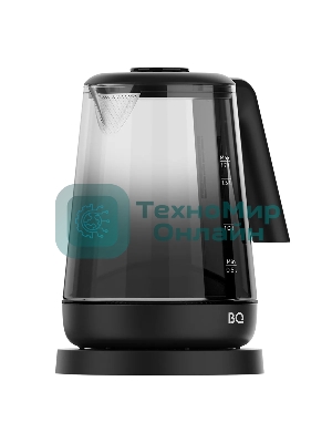 Электрочайник BQ KT1000G черный, 1.7 л, 2200 Вт, скрытый нагревательный элемент