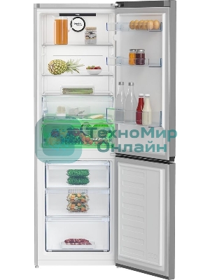 Холодильник Beko B3RCNK362HS серебристый двухкамерный 220/100л морозилка снизу, Total No Frost