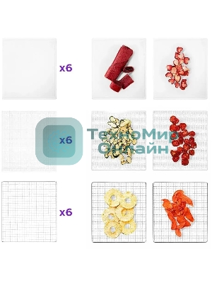 Сушка для фруктов и овощей Kitfort КТ-1964 18под. 600 Вт, черный