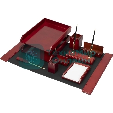 Настольный набор Good Sunrise M9C-25A (9 предметов) фактура красное дерево, материал дерево, бордовый/черный