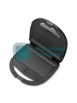 Вафельница BQ ST2001 черный, 4 in 1. MultiChef, 800 Вт, многофункциональный прибор 4 в 1, 4 пары панелей в комплекте: гриль, венские вафли, сэндвич, орешки, антипригарное покрытие панелей Non-Stick PRO, равномерный нагрев, вертикальное хранение, отсек для хранения шнура, 2 индикатора работы: нагрева и питания, диапазон температур нагрева: 230 °С, ненагревающаяся ручка, противоскользящие ножки, длина шнура: 0.7 м, напряжение: 220-240 В, 50-60 Гц, защита от поражения электротоком: класс I