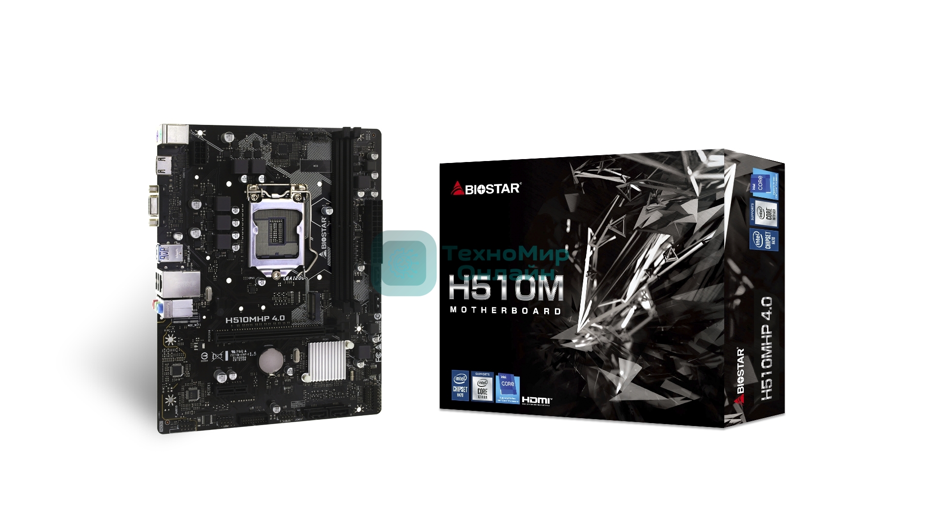 Материнская плата Biostar H510MHP 4.0, LGA 1200, Intel H470, 2xDDR4, 4xSATA, 1xM.2, 1xPCI-E 3.0 x16, 1xPCI-E x1, 1xHDMI, 1xVGA, 1x 1Gb LAN, 2xUSB-A 3.2 Gen 1, 2xUSB-A 2.0, 3x3.5 мм, 7.1, Micro-ATX