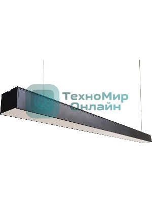 Светильник светодиодный Feron AL4035 ДПО-48вт 4000К 5760Лм линейный рассеиватель матовый в алюминиевом корпусе черный