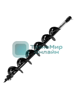 Шнек для грунта Denzel ER-100, диаметр 100 мм, длина 800 мм, соединение 20 мм, съемный нож