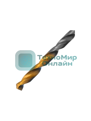 Сверло спиральное по металлу Denzel 2,5 x 57мм, Р6М5, Golden Tip, 2 шт.