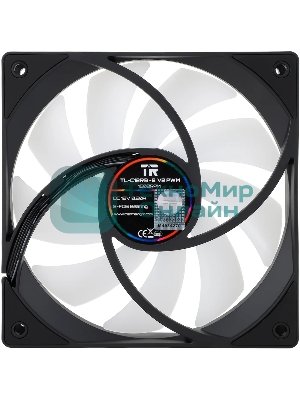 Кулер для корпуса Thermalright TL-C12RB-S V2 Reverse (120x120x25mm, 4-pin PWM, ARGB, 58CFM, 25.6dBA, 1500RPM, черный)