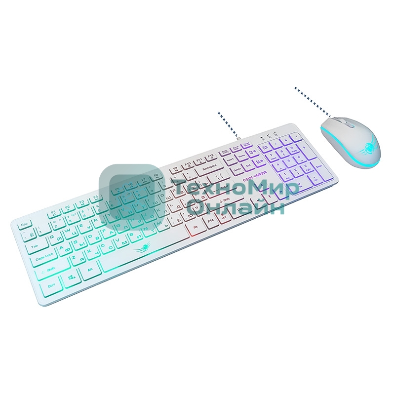 Комплект клавиатура+мышь Dialog KMGK-1707U проводной, USB, 1600 DPI, белый