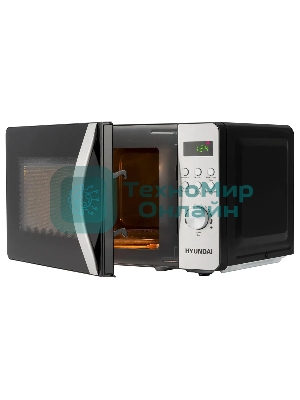 Микроволновая печь Hyundai HYM-D2074 черный/серебристый, 20 л, 700 Вт, переключатели - кнопки, поворотный механизм