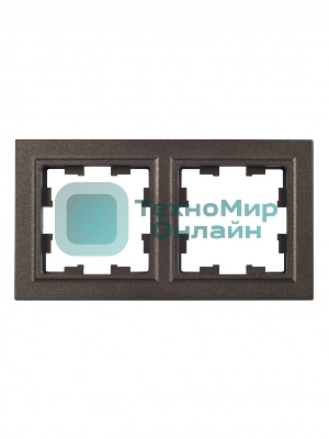 Рамка 2-местная IEK BRITE РУ-2-БрТБ темная бронза
