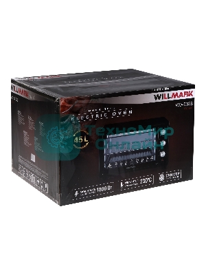 Мини-печь Willmark WO-503B (45 литров, таймер, термостат,230С, 1800Вт, черный)