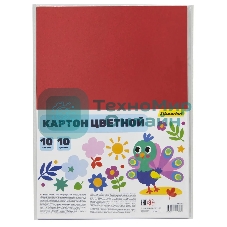 Картон цветной Silwerhof ассорти немелованная 10 л. 10цв. A4 Веселый павлин 230г/м2 1диз. ПЭТ (упаковка: 25 шт)