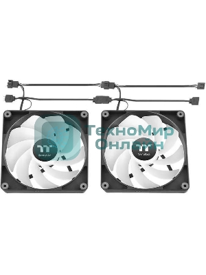 Вентилятор для корпуса Thermaltake CT140 Sync Reverse ARGB 140х140x25 черный 4-pin 32.8дБ (упак.:2шт) (CL-F174-PL14SW-A) Ret