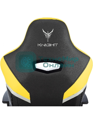 Кресло игровое Knight Thunder 5X черный/желтый эко.кожа крестов. металл