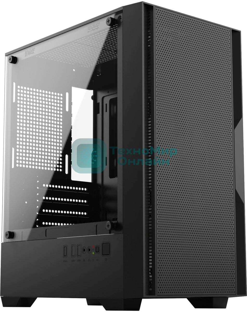 Компьютерный корпус Оклик OCC-MN307 черный без БП mATX 8x120мм 2xUSB 2.0 1xUSB 3.0 audio bott PSU