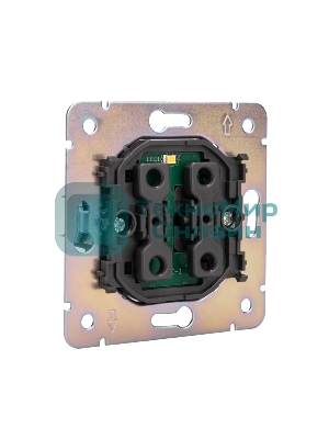 Выключатель Kranz ROUND 1 кл проходной (переключатель) с подсветкой 10А с/у перламутр