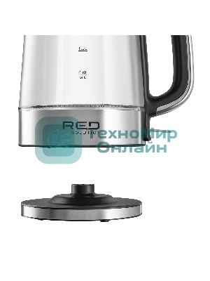 Чайник электрический Red Solution G104 1.7 л, 2200 Вт, черный/серебристый, нержавеющая сталь/стекло/пластик